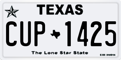 TX license plate CUP1425