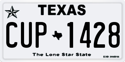 TX license plate CUP1428