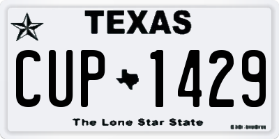 TX license plate CUP1429