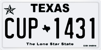 TX license plate CUP1431
