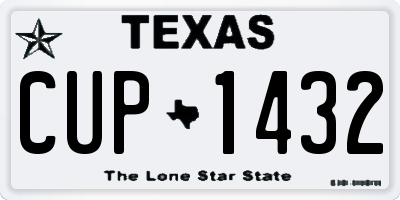 TX license plate CUP1432