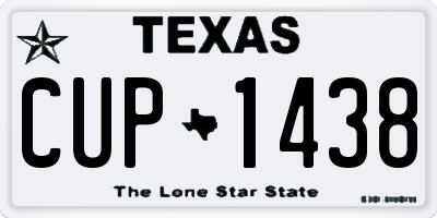 TX license plate CUP1438