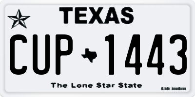 TX license plate CUP1443