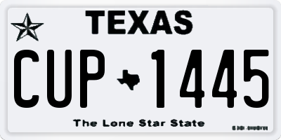TX license plate CUP1445