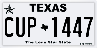 TX license plate CUP1447