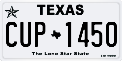 TX license plate CUP1450