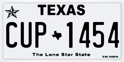 TX license plate CUP1454