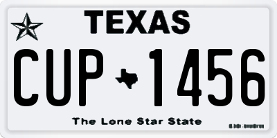 TX license plate CUP1456