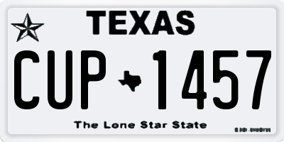 TX license plate CUP1457