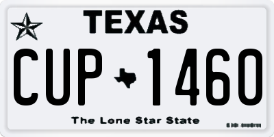 TX license plate CUP1460