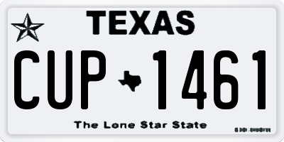 TX license plate CUP1461
