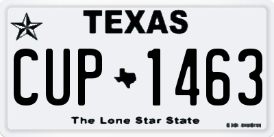 TX license plate CUP1463