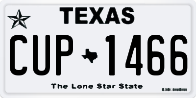 TX license plate CUP1466