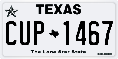 TX license plate CUP1467