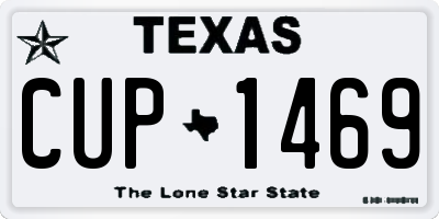 TX license plate CUP1469