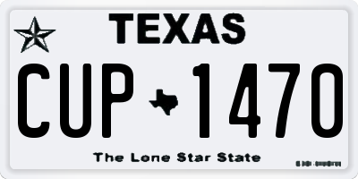 TX license plate CUP1470