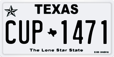 TX license plate CUP1471
