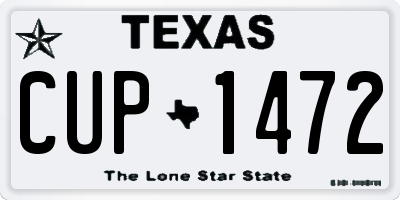 TX license plate CUP1472