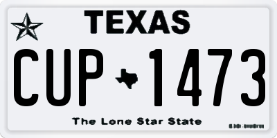 TX license plate CUP1473