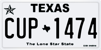 TX license plate CUP1474