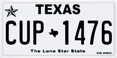 TX license plate CUP1476