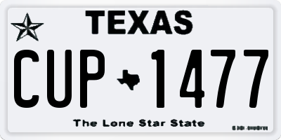 TX license plate CUP1477