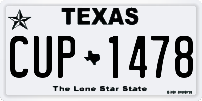 TX license plate CUP1478