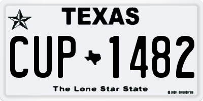 TX license plate CUP1482