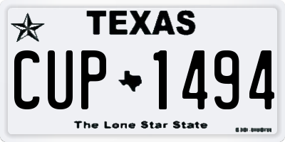 TX license plate CUP1494