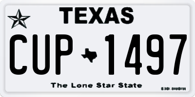 TX license plate CUP1497