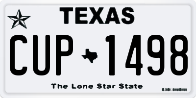 TX license plate CUP1498