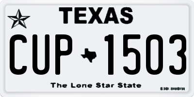 TX license plate CUP1503