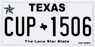 TX license plate CUP1506