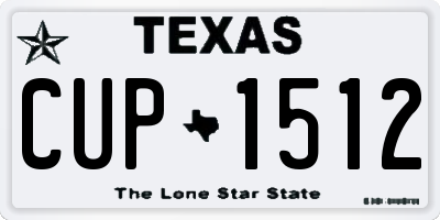 TX license plate CUP1512
