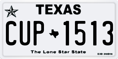 TX license plate CUP1513