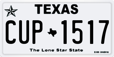 TX license plate CUP1517