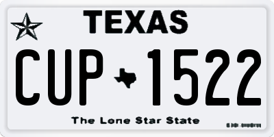 TX license plate CUP1522