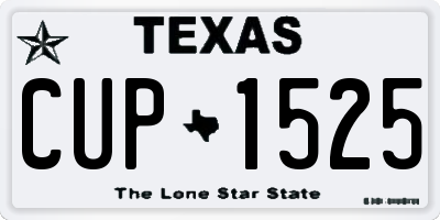 TX license plate CUP1525