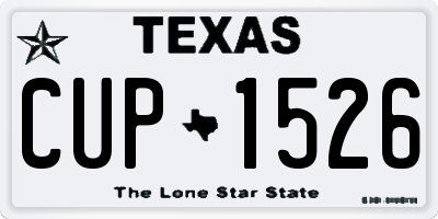 TX license plate CUP1526