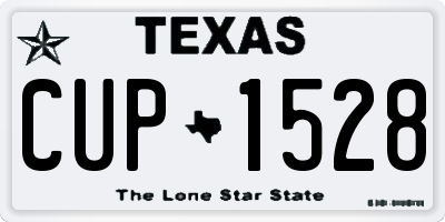 TX license plate CUP1528