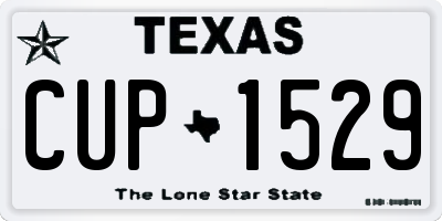 TX license plate CUP1529