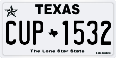 TX license plate CUP1532