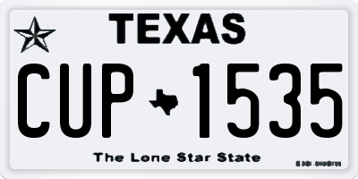 TX license plate CUP1535