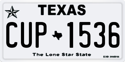 TX license plate CUP1536