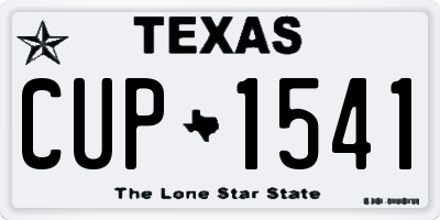 TX license plate CUP1541