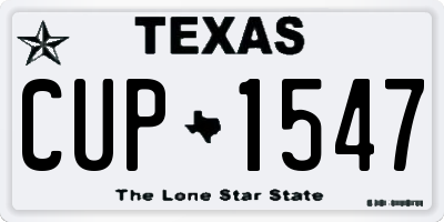 TX license plate CUP1547