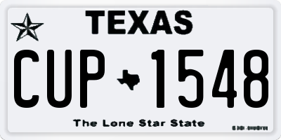 TX license plate CUP1548