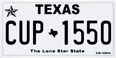 TX license plate CUP1550