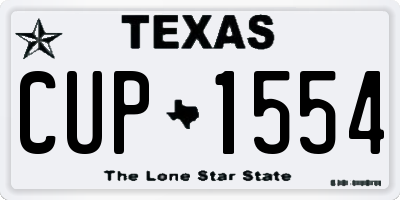 TX license plate CUP1554