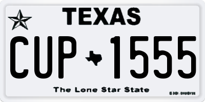 TX license plate CUP1555